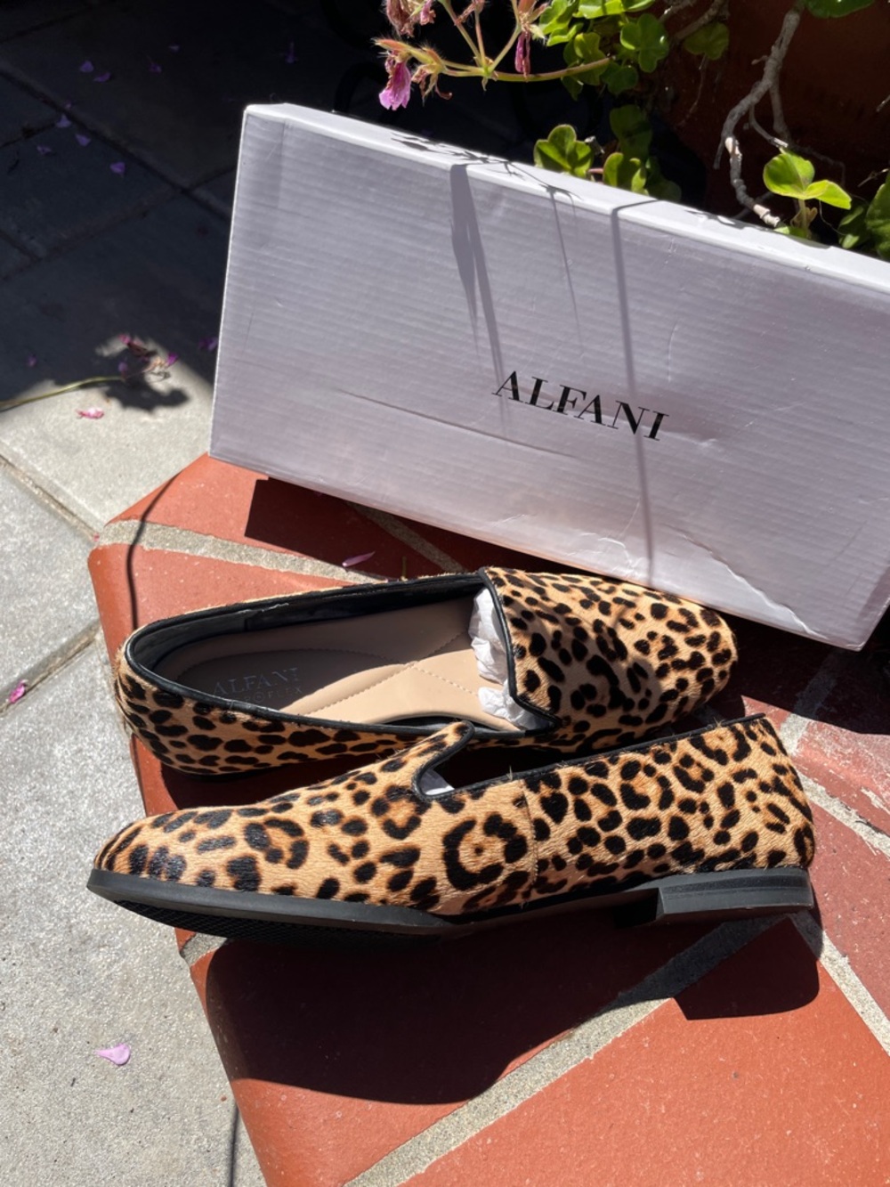 Alfani step flex loafers. Leopard print calf hair. - Picture 3 of 3